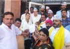 आम आदमी पार्टी का प्रदर्शन कर रहे कर्मचारियों को समर्थन