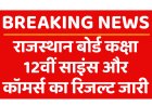 RBSE Class 12th Results 2023 Announced :  12वीं कक्षा के साइंस और कॉमर्स विषय का परिणाम जारी