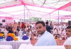 बसपा उम्मीदवार रविन्द्र मीना ने मंदिर निर्माण में दिया सहयोग, पदयात्रा को दिखाई झंडी