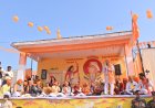 करौली: कस्बा महू में अयोध्या से आएं अक्षत के साथ में निकली भव्य  कलश शोभायात्रा।