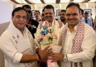 गुवाहाटी में शपथ ग्रहण समारोह: मुख्यमंत्री भजनलाल शर्मा ने डॉ. हिमंत बिस्वा सरमा को दी बधाई; असम में नई सरकार का आगाज
