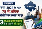 राजस्थान: रिप्स-2024 के तहत 75 से अधिक औद्योगिक प्रस्ताव मंजूर, ₹4,000 करोड़ से अधिक के अनुदान को हरी झंडी