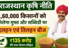 राजस्थान कृषि नीति: २.६० लाख किसानों को मुफ्त और रियायती दरों पर मिलेंगे दलहन-तिलहन के बीज; ₹१३५ करोड़ की बड़ी योजना को मंजूरी