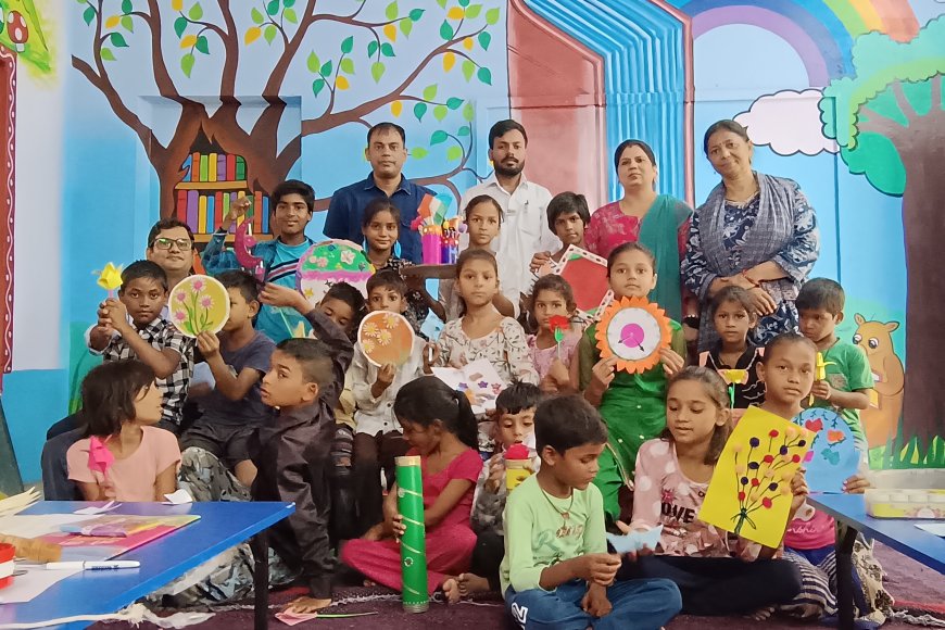 राजकीय प्राथमिक विद्यालय हाज्यावाला कल्याणपुरा सांगानेर, जयपुर के मॉडल बाल पुस्तकालय में समर कैंप का आयोजन