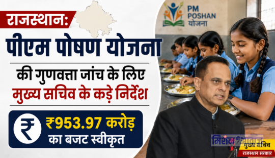राजस्थान: पीएम पोषण योजना की गुणवत्ता जांच के लिए मुख्य सचिव के कड़े निर्देश, ₹953.97 करोड़ का बजट स्वीकृत