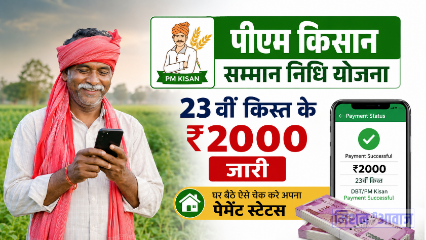 पीएम किसान सम्मान निधि योजना: 23वीं किस्त के ₹2000 जारी, घर बैठे ऐसे चेक करें अपना पेमेंट स्टेटस