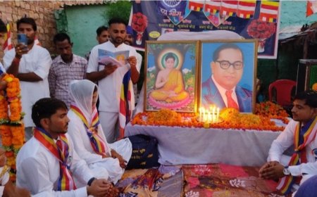 ढाई हजार वर्ष पुरानी गौरवशाली बौद्ध परंपरा के अनुसार हुआ विवाह संस्कार संपन्न