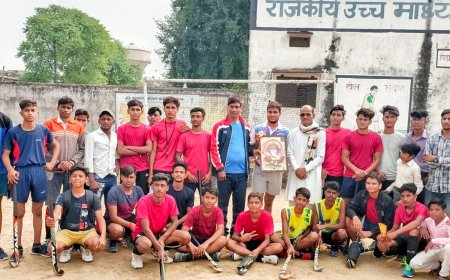हॉकी खेल प्रतियोगिता में सूरौठ ने भरतपुर को हराया विजेता टीम के खिलाड़ियों को किया सम्मानित