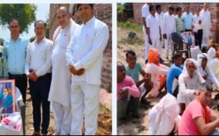 श्रेष्ठ जीवन के लिए एक आन्दोलन बौद्ध रीति से कराया भूमि उद्घाटन