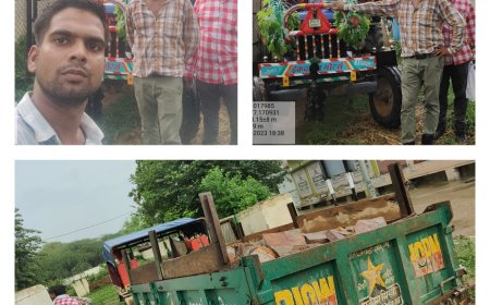 Bharatpur: वन विभाग ने पत्थर परिवहन कर ले जाते हुए ट्रेक्टर ट्राली जब्त किए