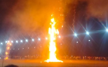 बुराई के प्रतीक रावण का हुआ दहन, बजरंग अखाड़ा ने दिखाए हैरतअंगेज करतब, विभिन्न झांकियां रही आकर्षण