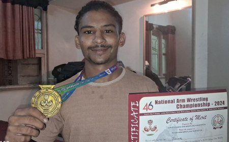 Dausa: जयपाल ने जीता आर्म रैसलिंग में गोल्ड मेडल।