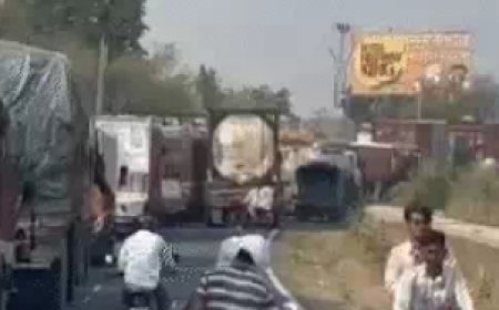 जयपुर-दिल्ली एक्सप्रेसवे पर ट्रक हादसे में महिला की मौत, वसूली के आरोप में पुलिस पर उंगली