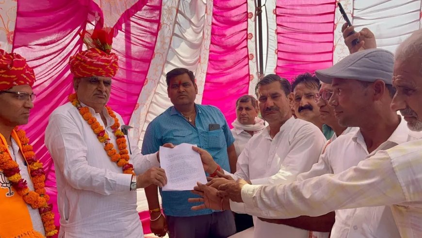 हिंडौन सिटी: कैलाश नगर में सीवरेज ट्रीटमेंट प्लांट बनाने के विरोध में मंत्री को सौंपा ज्ञापन