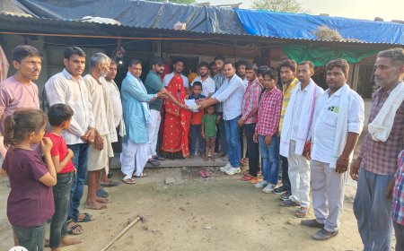 करौली : 301 भामाशाहों ने 1,45,050 रू राशि एकत्रित कर विधवा गौरंती मीना कैमोखरी को सौंपे