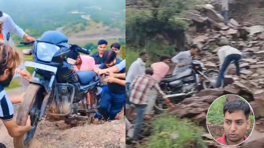Karauli: भारी बारिश और भूस्खलन से कटा करणपुर घाटी का संपर्क, फिर भी गुमानो माता के दरबार पहुंच रहे श्रद्धालु