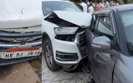 तेज रफ्तार ऑडी ने स्विफ्ट को मारी टक्कर, विधायक का बेटा बताकर की मारपीट