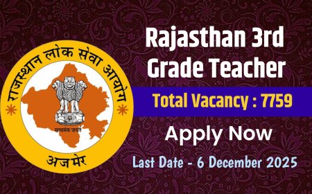 राजस्थान तृतीय श्रेणी शिक्षक भर्ती 2025: लेवल-1 और लेवल-2 के लिए कुल 7759 पद, ऑनलाइन आवेदन शुरू
