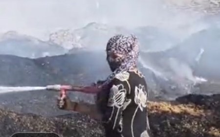 मासलपुर में सरसों की तूड़ी में भीषण आग, बीड़ी की चिंगारी से हादसे की आशंका