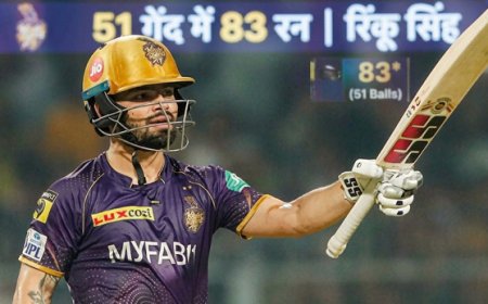रिंकू सिंह की तूफानी पारी से KKR ने बनाए 155/7
