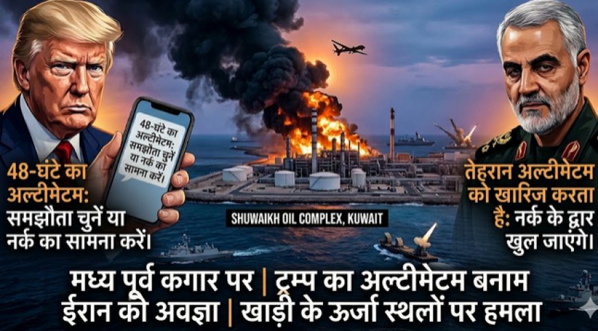 ईरान-अमेरिका युद्ध 2026: ट्रम्प की चेतावनी को तेहरान ने नकारा, कुवैत के तेल डिपो में लगी भीषण आग
