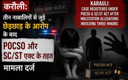 करौली: तीन नाबालिग बच्चियों के साथ छेड़छाड़ और जातीय अपमान का मामला, आरोपी के खिलाफ POCSO व SC/ST एक्ट में FIR दर्ज