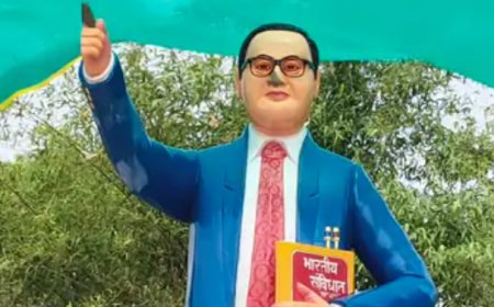 बलिया: रसड़ा के रोहना गांव में बाबासाहेब आंबेडकर की प्रतिमा क्षतिग्रस्त, इलाके में तनाव के बीच भारी पुलिस बल तैनात
