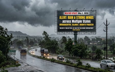आज का मौसम (3 मई 2026): देश के कई हिस्सों में बारिश और तेज हवाओं का अलर्ट, जानें आपके शहर में गर्मी से राहत मिलेगी या बढ़ेगा पारा