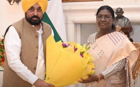 पंजाब CM भगवंत मान ने राष्ट्रपति से की मुलाकात; AAP छोड़ने वाले सांसदों की सदस्यता रद्द करने की मांग