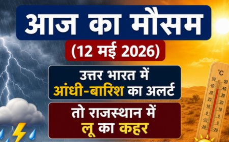 Aaj Ka Mausam (12 मई 2026): उत्तर भारत में आंधी-बारिश का अलर्ट, तो राजस्थान में लू का कहर; जानें आपके शहर का हाल