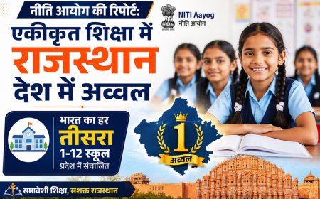 नीति आयोग की रिपोर्ट: एकीकृत शिक्षा में राजस्थान देश में अव्वल; भारत का हर तीसरा 1-12 स्कूल प्रदेश में संचालित