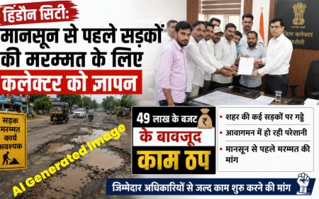हिंडौन सिटी: मानसून से पहले सड़कों की मरम्मत के लिए कलेक्टर को ज्ञापन; 49 लाख के बजट के बावजूद काम ठप