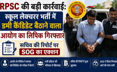 RPSC की बड़ी कार्रवाई: स्कूल लेक्चरर भर्ती में डमी कैंडिडेट बैठाने वाला आयोग का लिपिक गिरफ्तार; सचिव की रिपोर्ट पर SOG का एक्शन