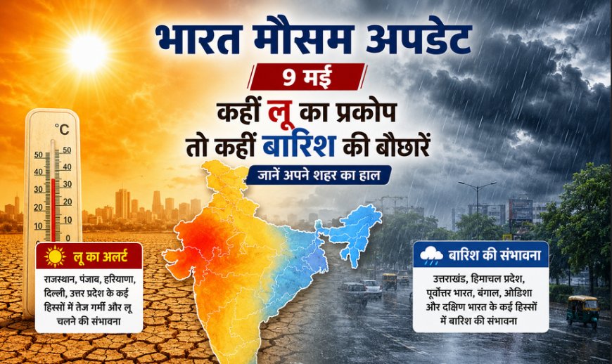 भारत मौसम अपडेट: 9 मई को कहीं लू का प्रकोप तो कहीं बारिश की बौछारें; जानें अपने शहर का हाल