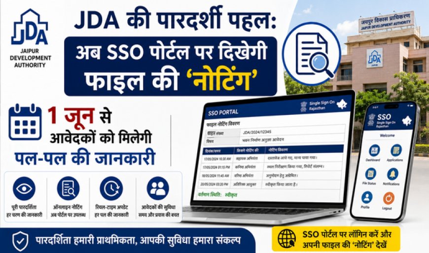 JDA की पारदर्शी पहल: अब SSO पोर्टल पर दिखेगी फाइल की 'नोटिंग'; 1 जून से आवेदकों को मिलेगी पल-पल की जानकारी